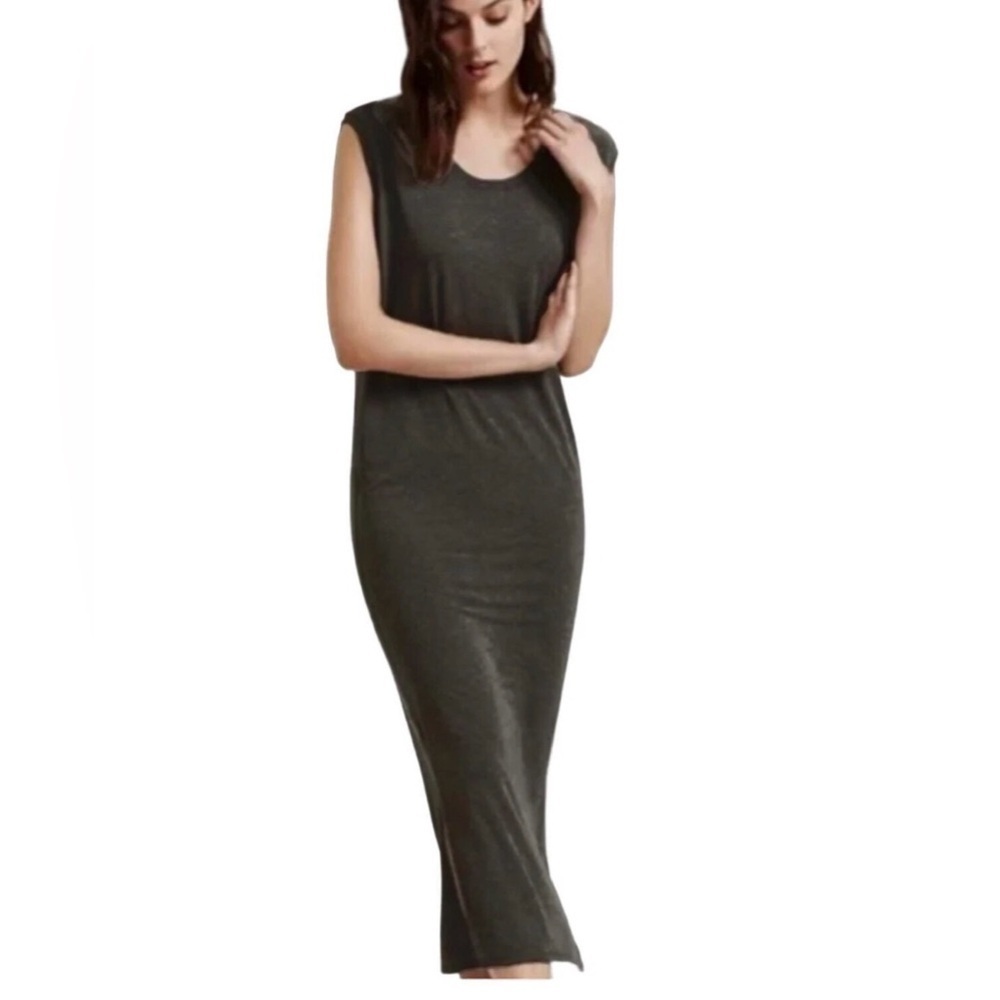 Kit & Ace Womens Size 4 Everywhere Cashmere Blend Maxi Dress Sleeveless Charcoal